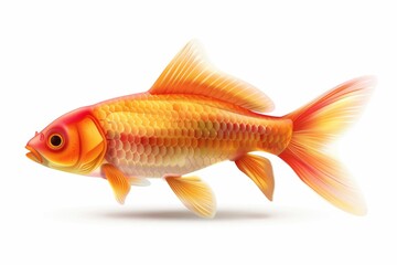 Fototapeta premium Fish 3d realistic icon, mackerel draw shape, fishing symbol, tuna silhouette, salmon sign, color fish