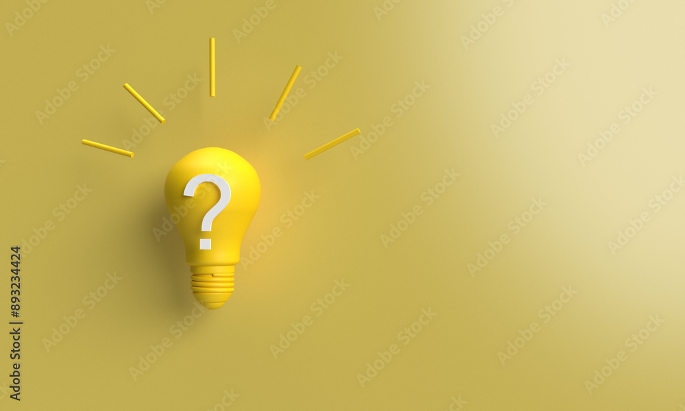 Aufkleber lightbulb lamp light bright yellow orange color question mark symbol sign solution creactive solutio