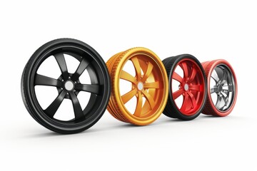 Car wheels icon, tire silhouettes, rim symbol, auto wheels sign, car tyre pictograms, automobile service logo