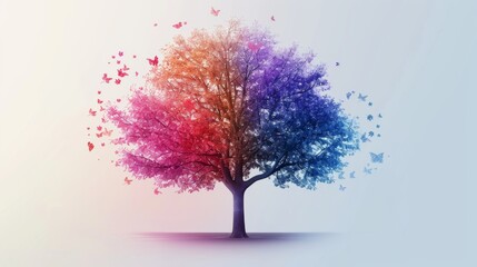 Obraz premium Unique and eye-catching tree graphic in beautiful colors, ideal for high-quality designs.