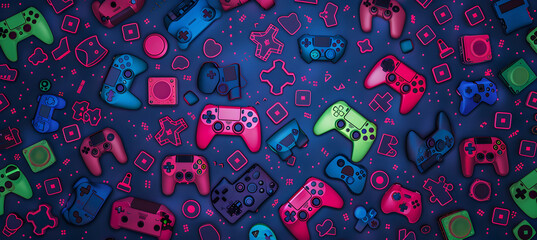 Video game controller background Gadgets pattern background