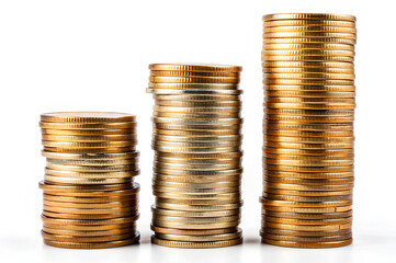 3 piles of coins, one stable and one varied, representing fixed and variable expenses