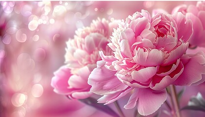 Fototapeta premium Close-up of a beautiful pink peony.