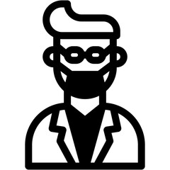 Male, lecturer, professor, scientist, user Icon