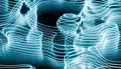 3d rendering of illuminated data waves