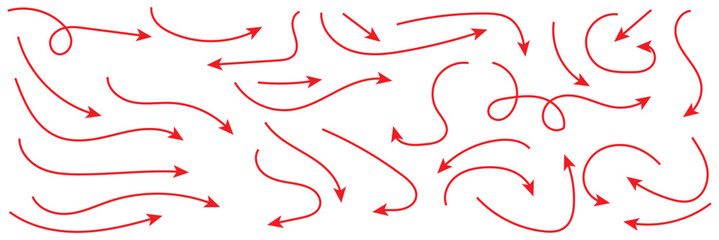 Collection hand drawn arrows. Set simple arrows isolated on white background. Arrow mark icons. Arrow paint - stock vector.