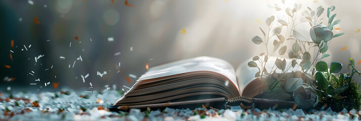 the concept of international literacy day, copy space. World book day.