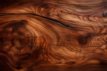 Naklejka premium Wood texture with beautiful patterns, close-up, natural background.