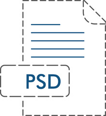 PSD  File format icon rounded outline