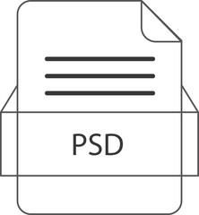 PSD  File icon black outline