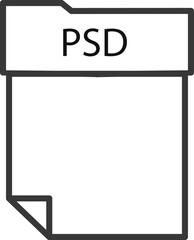 PSD  File format minimal icon with thick outline