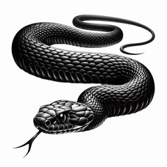Obraz premium crawling snake tattoo illustration design
