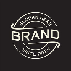 Inspirational logo brand with badge style, rustic vintage vector design emblem