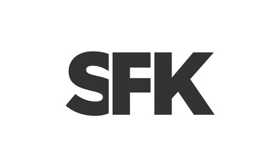 SFK logo design template with strong and modern bold text. Initial based vector logotype featuring simple and minimal typography. Trendy company identity.