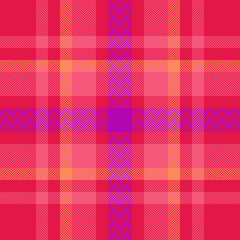Luxurious check tartan texture, production vector plaid background. Folk seamless textile fabric pattern in red and orange colors.