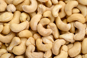 Raw cashew nuts texture background, Food ingredient