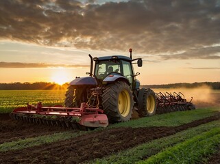 Obraz premium tractor in field