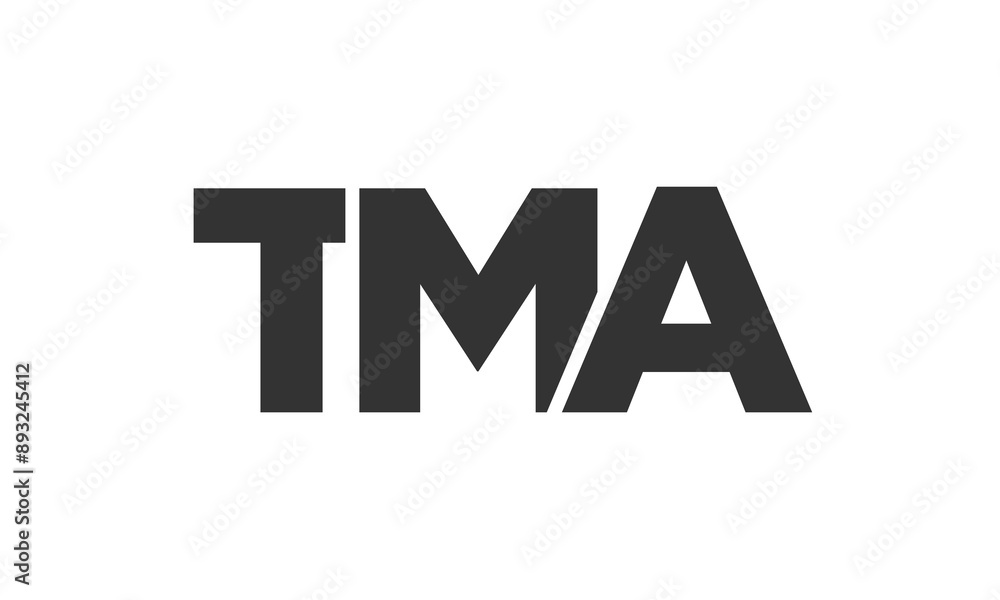 Poster tma logo design template with strong and modern bold text. initial based vector logotype featuring s