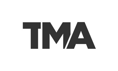 TMA logo design template with strong and modern bold text. Initial based vector logotype featuring simple and minimal typography. Trendy company identity.
