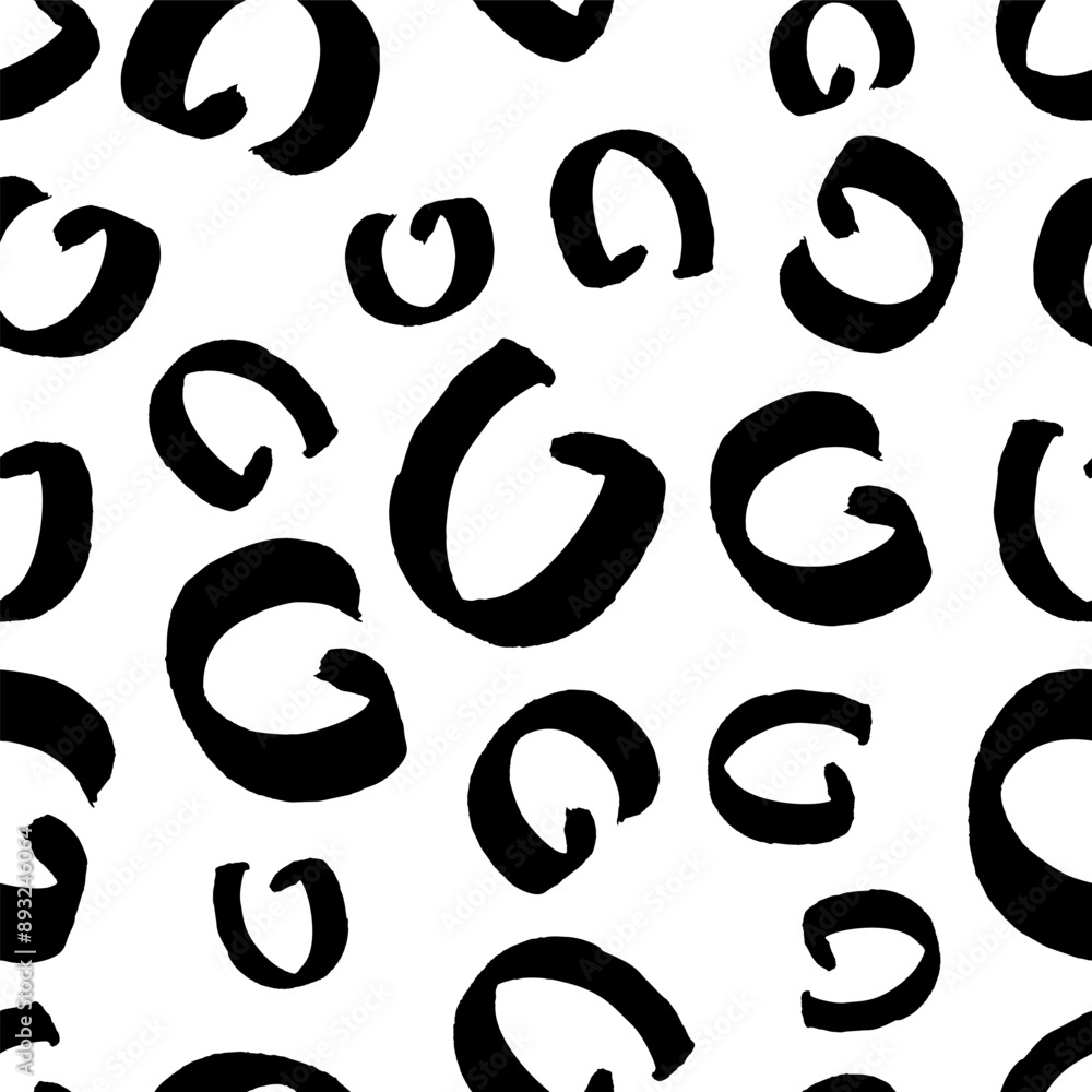 Poster seamless pattern with sketch circles shape