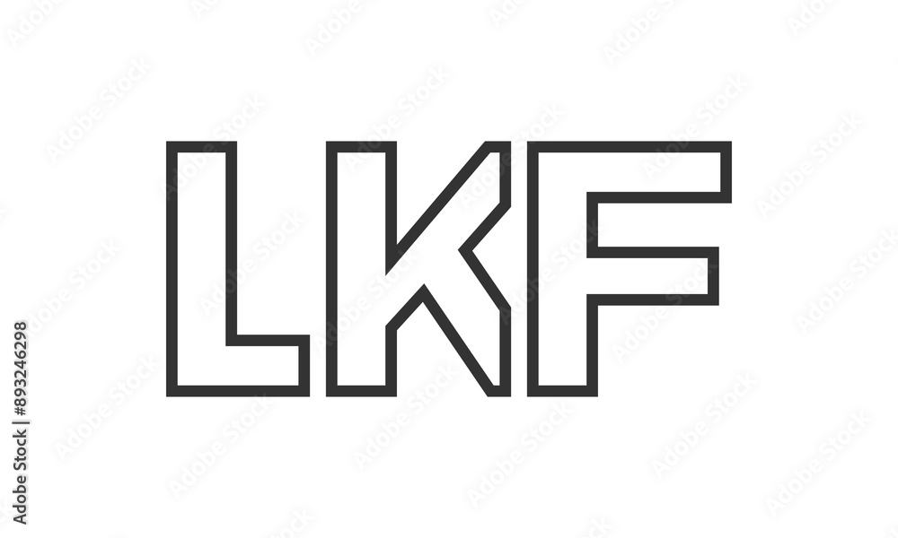 Fototapete lkf logo design template with strong and modern bold text. initial based vector logotype featuring s