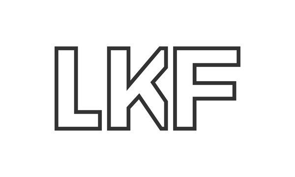 LKF logo design template with strong and modern bold text. Initial based vector logotype featuring simple and minimal typography. Trendy company identity.