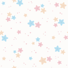 Starfish seamless pattern. 