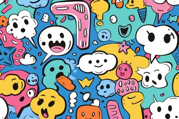 Naklejka premium doodle style speech bubbles
