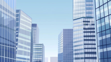 A futuristic skyscraper with a sleek, reflective glass facade rising against a clear blue sky, showcasing modern urban architecture and advanced design