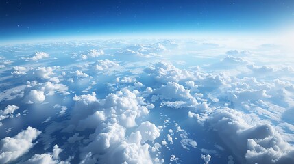 The atmospheric layer on the border of space; celestial expanses; the earth's atmosphere.