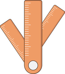 ruller illustration with flat design style in orange color