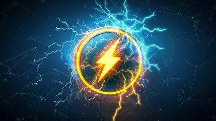 Warning icon for electric charge and high voltage.