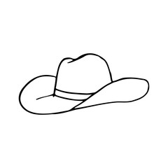 cowboy hat doodle. hand drawn drawing