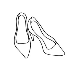 pair of pumps top view - hand drawn outline drawing