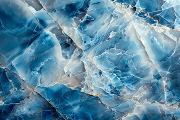 Obraz premium Cool Blue Marble Capture the serene beauty of a cool blue marble countertop with soft white veining, perfect for a tranquil kitchen or bathroom setting