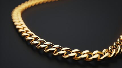 Obraz premium Dark background with gold chain.