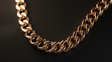 Obraz premium Gold chain on a dark background.