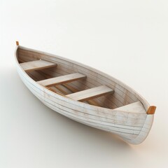Obraz premium 3D rowing boat on white background