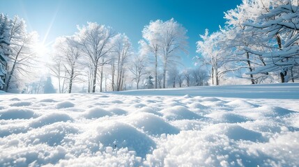 Obraz premium Serene Snowy Landscape Symbolizing New Beginnings and Fresh Opportunities