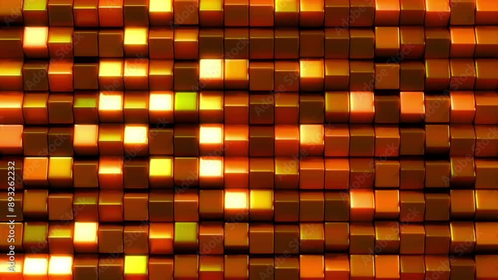 Wall mural orange rotating squares. abstract modern background. seamless looping motion design