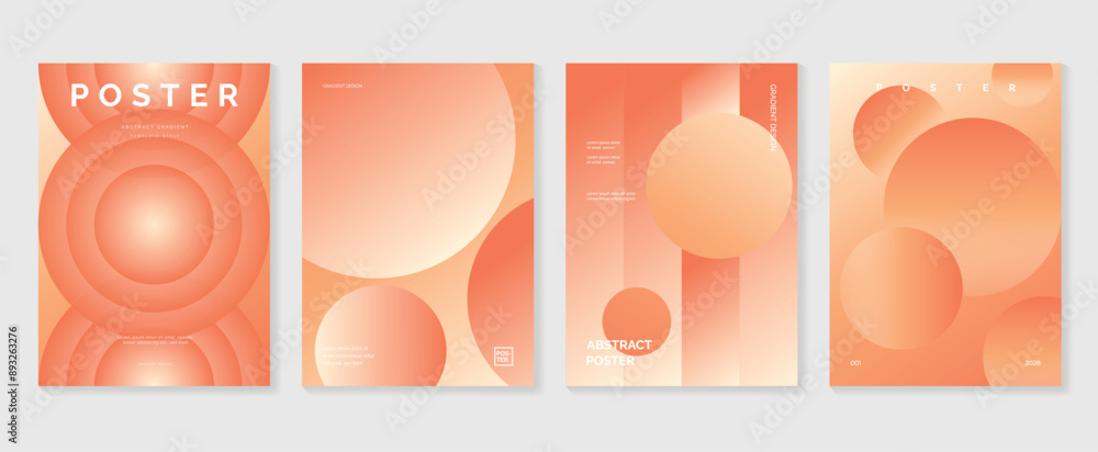 Canvas Prints modern gradient poster background vector set. minimalist style cover template with vibrant perspecti