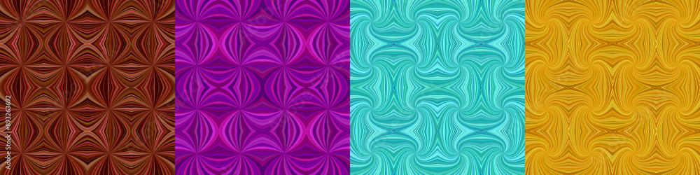 Poster abstract seamless curved stripe pattern set
