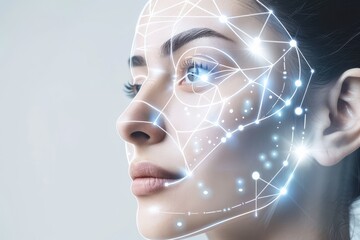 High-tech precision instruments reshape the beauty of the facial features - scientific precision reshaping, lighting up the concept of natural beauty, facial modification, beauty and facial skin care