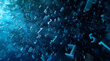 Abstract Mathematical Pattern with Random Scattered Decimal Numbers on Dark Background