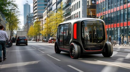 Fototapeta premium Urban mobility solution, ride sharing, carpooling, sustainable city travel, shared transport