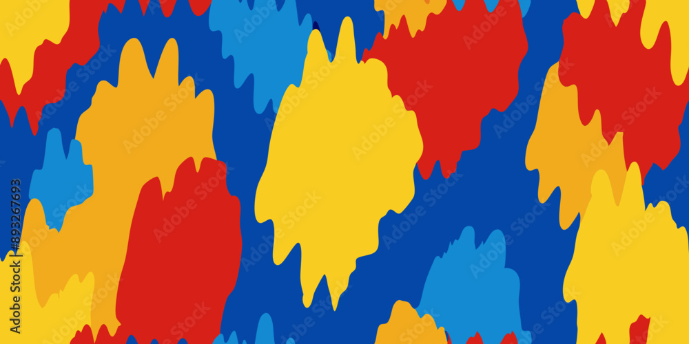 Poster striking abstract bold color brushstrokes in seamless repeat pattern design
