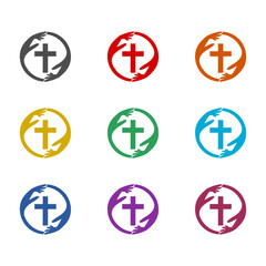 Faith care icon isolated on white background. Set icons colorful