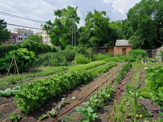 Exploring the Vibrant Urban Vegetable Garden in Early Summer -  
