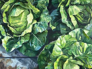 Obraz premium Lush Lettuce: A Closer Look at Raised Bed Gardening in 