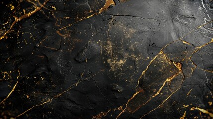 Black Background with Golden Lines Luxury Grunge Texture.
